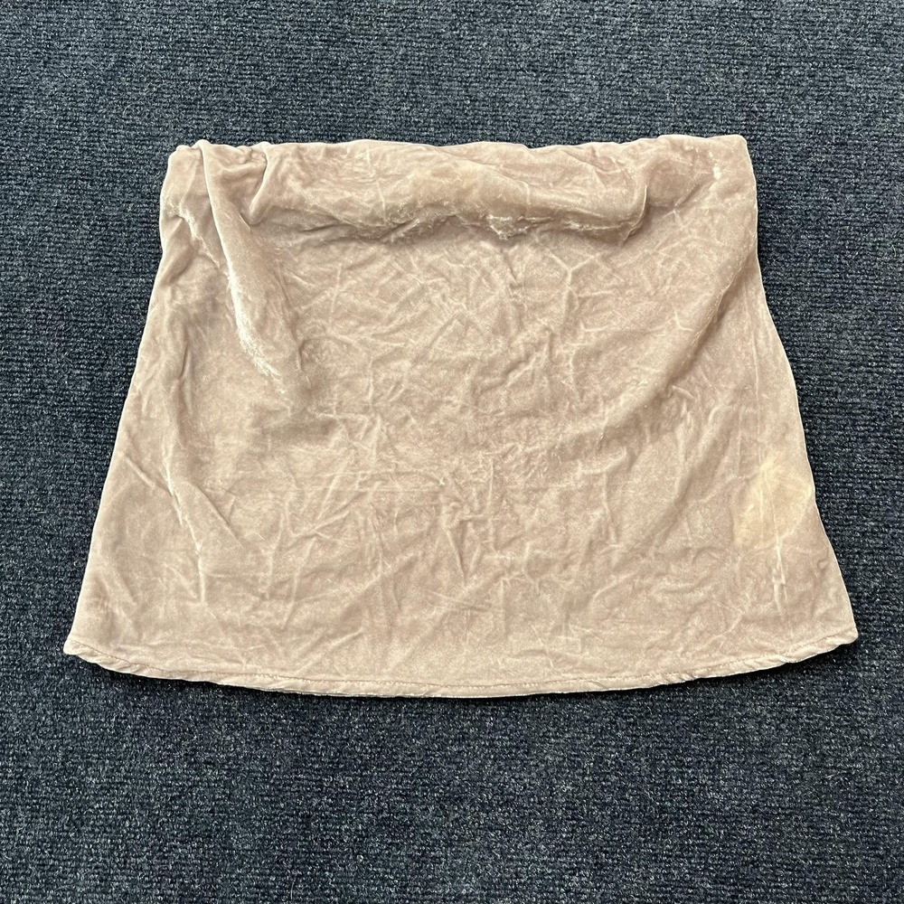 Anthropologie Skirt Womens XS Pink Beige Velvet Mini‎ Pull On Soft Casual